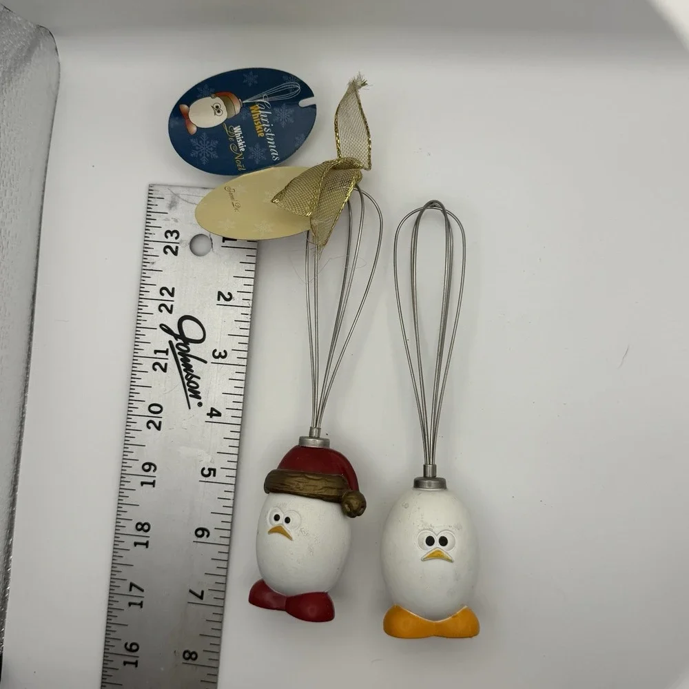 MSC Whiskie de‎ Noel Christmas Mini Whisk Egg Santa Kitchen Utensil Lot of 2
